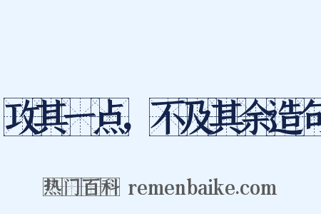 攻其一点，不及其余造句是什么意思的图片